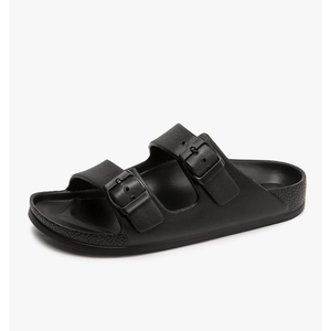 FUNKYMONKEY Women's Comfort Slides Double Buckle Adjustable EVA Flat Sandals Size 8
