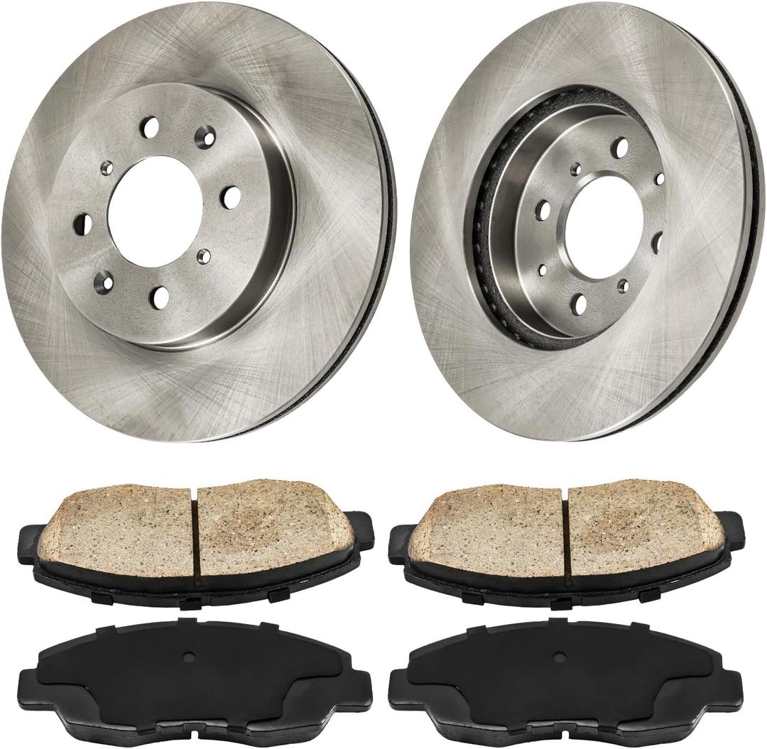 Front Brake Kit Rotors Ceramic Brake Pads for Honda 2003-2005 Civic 1.7L, Honda 2001-2002 Civic, Honda 1999-2000 Civic 1.6L, Honda 2010-2014 Insight, Honda 2003 Civic 2.0L(10.29”, 261.5mm)