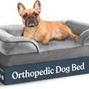 Orthopedic Sofa Dog Bed - Ultra Comfortable Dog Beds for Medium Dogs - Breathable & Waterproof Pet Bed- Egg Foam Sofa Bed with Extra Head and Neck Support - Removable Washable Cover & Nonslip Bottom. (Gray)