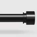 Curtain Rods 36-144 Inch, Extra Long Heavy Duty 1 Inch Curtain Rods for Windows, Black Adjustable Window Treatment Rod, Single Side Telescopic Splicing Drapery Rods Modern Design, Easy Installation