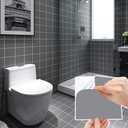 4 x Wall Stickers Tile Stickers, Tezam 50PCS 6' X 6'Square Bathroom/Kitchen Tile Transfer Stickers Waterproof, 4 Colors to Choose (Grey)