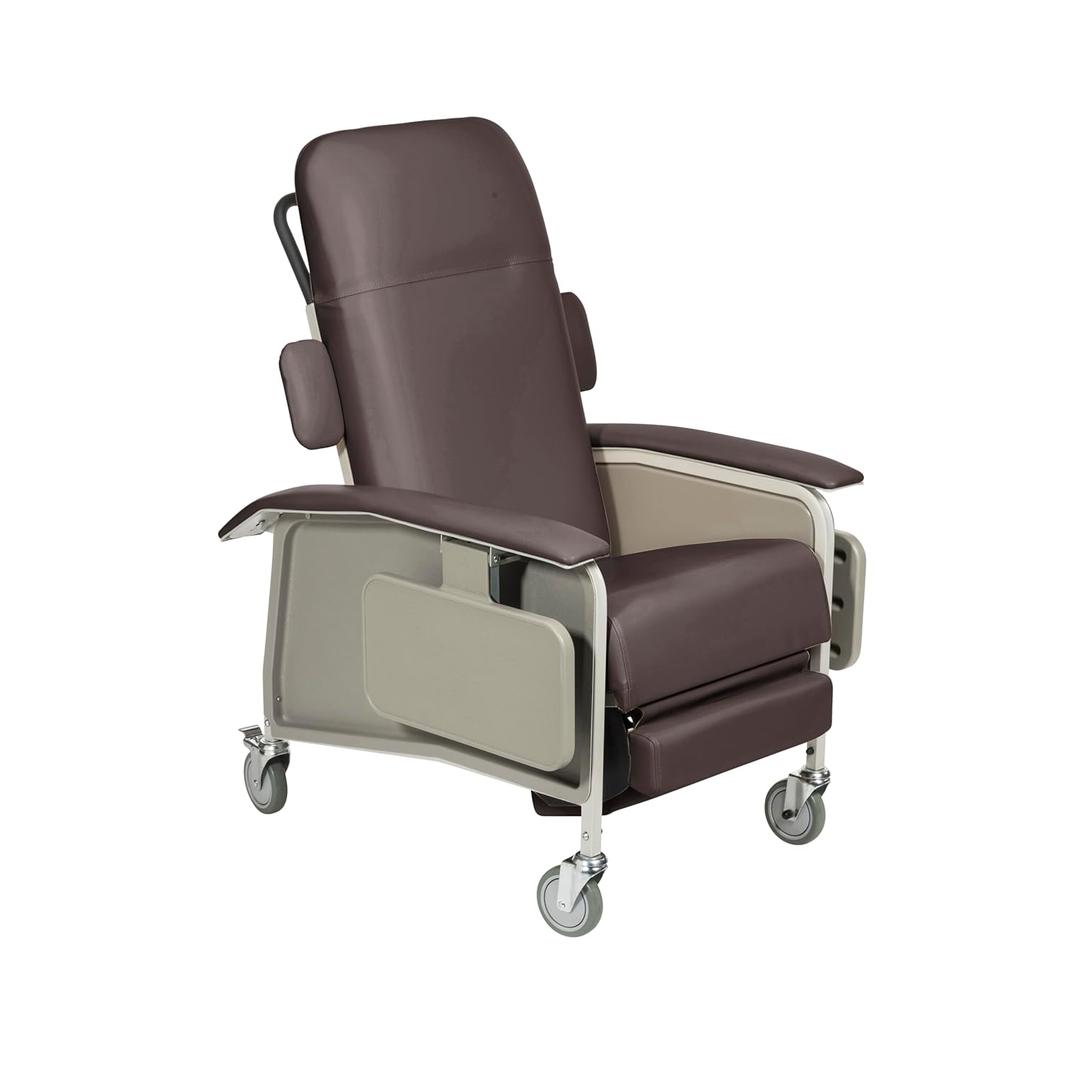 Drive Medical 4 Position Clinical Care Geri Chair Recliner, Reclining Padded Chair with Armrests, Chocolate