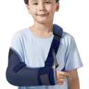 Velpeau Kids Arm Sling Shoulder Immobilizer with Waist Strap, Ventilated & Breathable Design, Arm Support Brace for Children, Boys, Girls (Kids Mesh Version-Right Hand, X-Small)