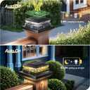 Solar Post Cap Light 6 Packs, Waterproof Fence Post Solar Lights, 4x4 IP65 Black Outdoor Light for Deck Garden & Patio Lights for 3.5x3.5,4x4,5x5 Wood & Vinyl Posts Warm White Lighting