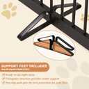 PUPETPO Freestanding Pet Gate for Dogs, Foldable Wooden Dog Gate for House, Indoor Dog Gate for Doorways, Stairs, Gates for Dogs Indoor, Support Feet Included, 24" Height 3 Panels, Brown