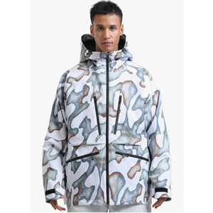 GSOU SNOW Snowboard Jacket Womens Ski Jacket Mens Snow Coat Baggy Waterproof Insulated Winter Hooded Mountain Coats XS