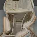 Large Makeup Bag, Portable Travel Makeup Bag Organizer for Women Girls with Makeup Brush Compartment & Two Side Pockets, Cosmetic Travel Bag Vertical Storage Toiletry - White (MEDIUM)