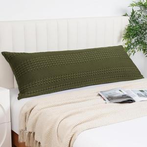 PHF 100% Cotton Waffle Body Pillowcase with Zipper, 1 Pack 20" x 54" Soft Skin-Friendly Pillow Sham, No Filling, Aesthetic Woven and Breathable Waffle Weave Body Pillow Cover for Bed, Capulet Olive PHF 100% Cotton Waffle Body Pillowcase with Zipper, 1 Pack 20" x 54" Soft Skin-Friendly Pillow Sham, No Filling, Aesthetic Woven and Breathable Waffle Weave Body Pillow Cover for Bed, Capulet Olive