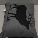 Eddie Bauer Home Throw Pillow with Zipper Closure, Perfect Home Decor for Bed or Sofa, 16" x 20", Elk Charcoal/Black