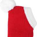 POPETPOP Christmas Dog Hat Crocheted Snood : Dog Knitted Hat Warm Winter Neck Ear Warmer Santa Headwear Christmas Pet s for Small s (Red, XS)