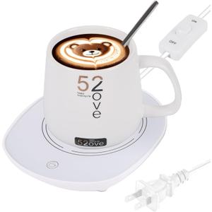 Coffee Mug Warmer Set for Desk,Electric Mug Heater for Beverages, Auto Switch,Candle Melter, Large Candle Warmer Plate,Milk & Tea, Coffee, Keep Cup Warm,Ideal Gifts (White Mug)