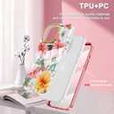 Cute Flower Case for iPhone 16 Pro 6.3 inch Built with Screen Protector, Lightweight and Stylish Full Body Shockproof Protective Rugged TPU Case for Women/Girls