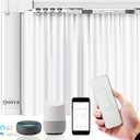 Quoya Smart Electric Curtain Track AT5810Up to 5m (196in) - Motorised and Adjustable , with Automated Rail Motor with App, Voice, Remote Control, Compatible with Alexa, Google and Siri