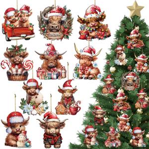Patelai 40 Pcs Western Christmas Ornament Wooden Highland Cow Decoration for Xmas Tree Cowboy Highland Cow Hanging Ornament Western Themed Party Favors for Xmas Tree Farmhouse Home Patelai 40 Pcs Western Christmas Ornament Wooden Highland Cow Decoration for Xmas Tree Cowboy Highland Cow Hanging Ornament Western Themed Party Favors for Xmas Tree Farmhouse Home