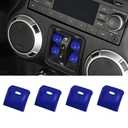 4PCS Upgraded Window Switch Button Cover Compatible with 2012-2017 Jeep Wrangler JK JKU (Blue)