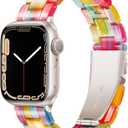 Vamyzji Compatible with Apple Watch Band 41mm 40mm 38mm 42mm 44mm 45mm 46mm 49mm, Light Fashion Resin Tortoise iwatch Band Women for Apple Watch Series 10 Series 9 8 7 6 iWatch SE 5 4 3 2 1, Ultra 2 1