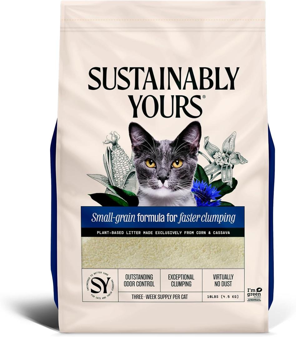 Sustainably Yours Cat Litter, Small-Grain Formula 10 lbs