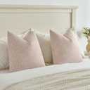 FUTEI Pink Decorative Throw Pillow Covers 18x18 Inch Set of 2,Soft Cozy Chenille Colorful Granular Textured Cushion Case,Modern Home Decor for Couch Bed Living Room