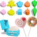 10 PCS Cake Pop Molds Shapes Press Set, Plastic Cake Pop Mold Press with Multiple Shapes, Cake Pop Tools for Baking, Parties, Weddings, Birthdays & Celebrations