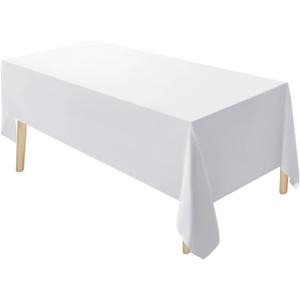 UBICON Premium Cotton Blend Tablecloth - Durable, Wrinkle-Resistant, Shape-Retaining - Versatile & Elegant for Any Occasion (5, White, 60" x 120")