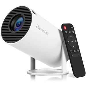 Mini Projector, Support 4K 1080P Portable Projector with Dual Band WIFI6 5G Wireless 5.2 Bluetooth Android 11, 200 ANSI Lumens, 180° Rotatable, Auto Keystone Correction,35"-130" Screen Video Projector Missing Remote