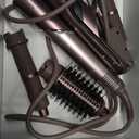 Shark FlexFusion Hair Straightener & Powerful Hair Dryer with Fusion Hair Brush, Ceramic Air Styler with Auto-Wrap Curlers & Concentrator, Ceramic Plates, Cosmic Blush HD641S