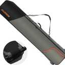 Snowboard Bag with Wheels, Fully Padded Ski Bag for Air Travel 1680D Waterproof Fabric, Rolling Ski Travel Bag for Flying, Durable, Large Capacity for Skis, Boots and Helmets (164CM-Grey)