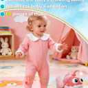 2 x Crawling Fish Bayby Toys,Tummy Time Toys & Musical Light Up 60 Songs, Auto Obstacle Avoidance，Tummy Time Play Gift for 8+ Months Infants & Toddlers (Pink)