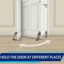 QCAA Heavy Duty Kickdown Door Stopper, 4", Zinc Die Cast, Satin Chrome, 8 Pack, Made in Taiwan