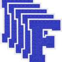 5PCS 4.5" Varsity Letter Patches Blue Chenille Iron On Letters Patch for Backpacks Embroidered Applique Jacket Hoodie Bags Graduation Birthday Party F