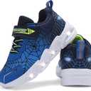 Toddler Boys Light Up Shoes Lightweight LED Flashing Breathable Mesh Walking Sneakers for Toddler and Little Kids,  Size 9