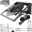 Motorcycle Helmet Dryer Holder with Ventilation Fan, Heavy Duty Helmet Rack Wall Mount, Helmet Stand with Timer Remote Control, 110-220V Auto Fan for Quick Drying