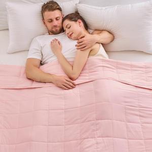 yescool Weighted Blanket for Adults (20 lbs, 80” x 87”, Pink) Cooling Heavy Blanket for Sleeping Perfect for 190-210 lbs, Queen Size Breathable Blanket with Premium Glass Bead, Machine Washable