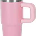 14 oz Tumbler for kids with Detachable Flip Straw Lid and handle, 100% Leak Proof 14 oz mini cup, Stainless Steel Vacuum Insulated Tumbler, Wide Mouth Easy to Clean, Keep Cold or Hot (Pink)