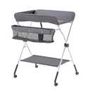 VEVOR Baby Changing Table, Foldable Diaper Change Station with Side Basket, Adjustable Height Changing Table with Lockable Wheels, Multi-Functional Nursery Storage Organizer, Dark Gray