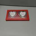 Klikel Christmas Photo Ornament - Silver Heart Photo Frame - 2 Pc Picture Ornament for Tree - Red and Green Frame with Gift Box