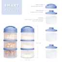 Termichy Stackable Formula Dispenser Portable Milk Powder Container, 2 Pack, Blue