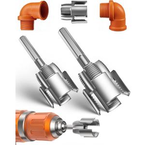 PVC Pipe Threader Threading Tool - Integrated Internal & External Pipe Threading Tool Dual-Function Pipe Threading Cutting Tool for 1/2" & 3/4" PVC/Plastic Pipes for Repair and Irrigation