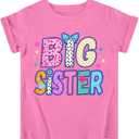 Funnycokid Big Sister Shirts for Girls Pregnancy Announcement Toddler (Pink, 2-3T)
