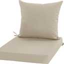Outdoor Cushions for Patio Furniture, Waterproof Outdoor Chair Cushion w/Fade-Resistant, Removable & Machine-Washable Cover, 22x22 Inch, Deep Seat Sofa/Couch Pad Replacement  Set of 1/2/4, Cream