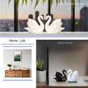 1 x Ceramic Swan Figurine - Modern Minimalist Porcelain Statue Art Decor, Knick Knacks Home Decor for Living Room, Office, Desk, Shelf Decoration (White)