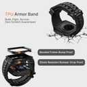 Fullmosa Compatible with Apple Watch Bands 49mm Ultra3/2/1, Rugged Apple Watch Strap Ultra with Military Grade Shockproof Bumper Case & Screen Protector for Men Women, Black