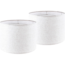 Oatmeal linen Textured Lamp Shades Set of 2 Large Drum Lamp Shade 16``Top x 16``Bottom x 12``High(Spider) Farmhouse Lampshade for Table Lamp & Bedside Lamp - Replacement Lampshade