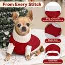 Dog Sweater for Small Dogs Argyle Cable Knit Turtleneck Pullover Winter Clothes Boys Girls Stretch Puppy Doggie Chihuahua Yorkie Pomeranian Toy Poodle Pet (S, Red)