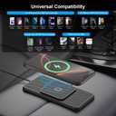 Wireless Car Charging Pad, Reestecqi 15W Fast Wireless Car Charger Pad Non Slip Charging Mat with 30cm Cable and 70cm Extension Compatible with iPhone 16 Pro/15/14/13 AirPods Samsung Google