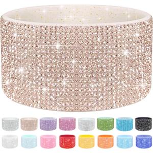 WORBSS Diamond Glitter Silicone Boot for Stanley Cup 20-40oz Tumbler for Simple Modern 30-40oz Trek Tumbler Accessories for 2.8-2.9 inch Trapezoidal Cylinder Base Water Bottles Bottom Anti-Slip Sleeve (Champagne)