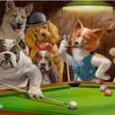 YOSASAH Dogs Playing Pool Flag 3X5 FT Tapestry Dorm Decor Man Cave Wall Banner Poster with Brass Grommets For College Dorm, YOSA30
