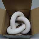 Yalikop 3 Link Wood Knot Decor Rustic Home Decor Accents Hand Carved Coffee Table Decoration, Boho Chain Link Decoration, Modern Shelf, Rustic Objects for Home Living Room Bedroom (White)