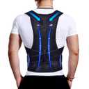 Back Brace Posture Corrector for Men & Women, Upgraded Full Back Support with Adjustable Shoulder Straightener and Waist Support Straps, Breathable Back Brace for Office Work, Long Sitting & Daily Wear, Comfortable Posture Support for Upper & Lower Back, L