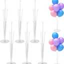JOYYPOP 6 Sets 28 Inch Balloon Stand Kit, Balloon Holder Stickers Table Decoration Party Birthday Wedding Supplies Accessories (6 Pack Clear)
